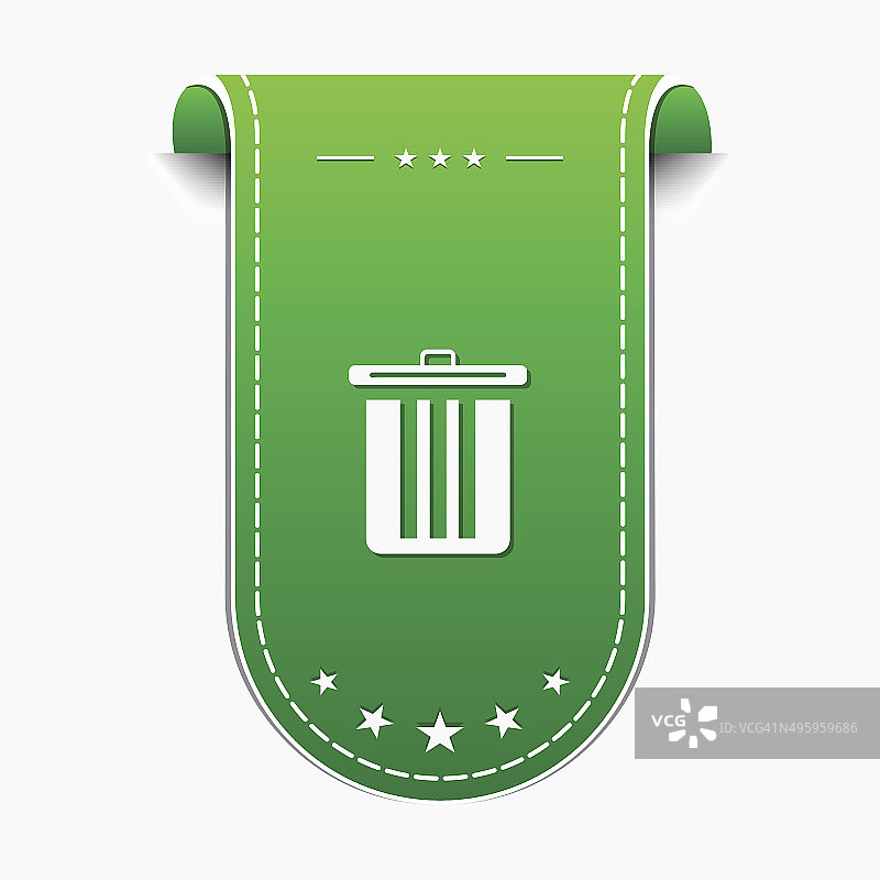 回收站绿色矢量图标设计图片素材