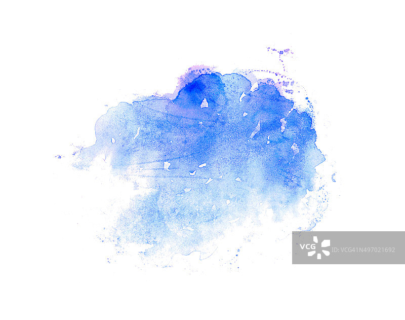 手绘水彩洗在蓝色和紫色的颜色图片素材