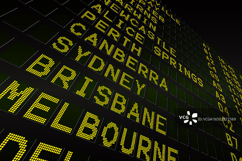黑色机场飞往澳大利亚的登机牌图片素材