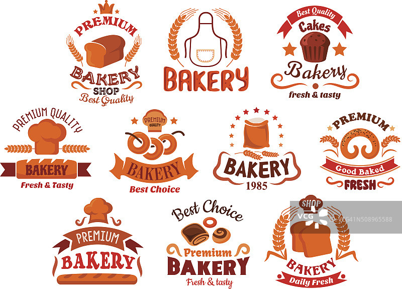 面包店和糕点店的图标图片素材