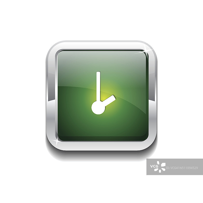 时钟圆角矩形矢量绿色Web图标按钮图片素材