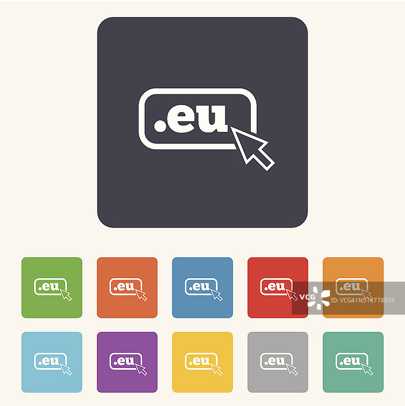 域名EU标志图标。顶级互联网域名图片素材