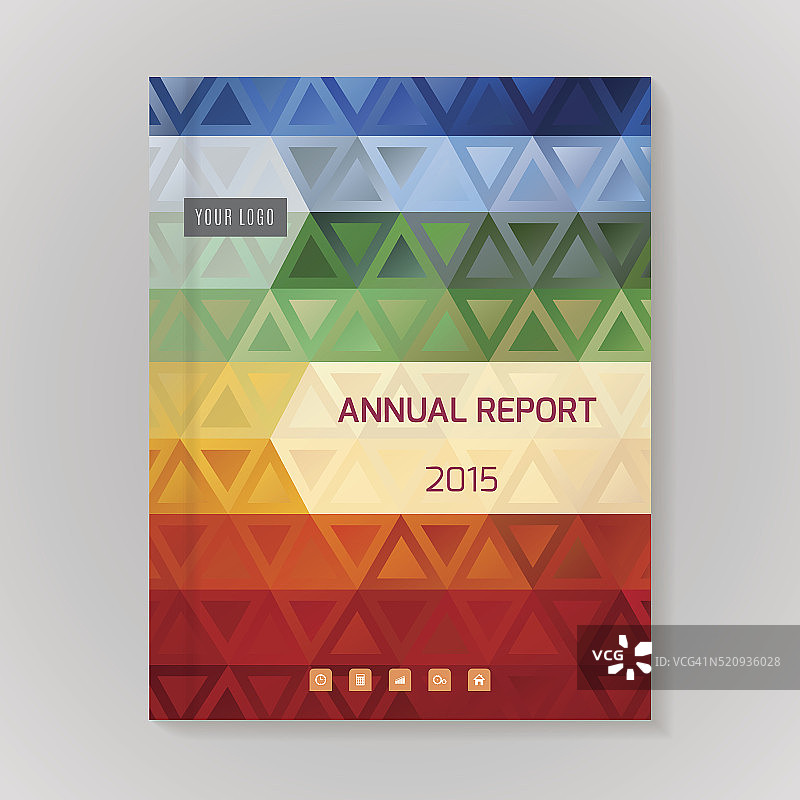 年度报告封面矢量插图图片素材