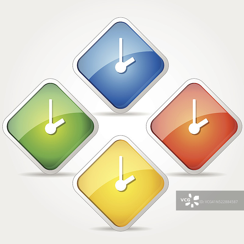 时钟彩色矢量图标设计图片素材
