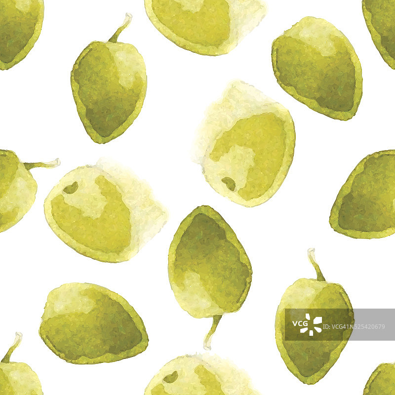 水彩橄榄模式图片素材