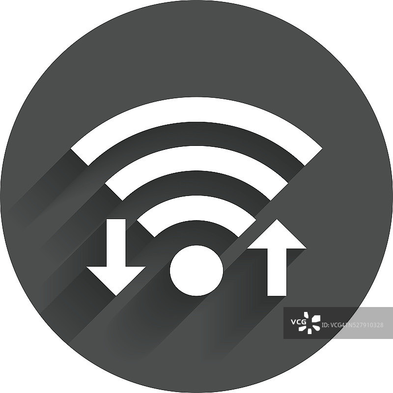 无线信号的信号。Wi-fi上传，下载符号。图片素材