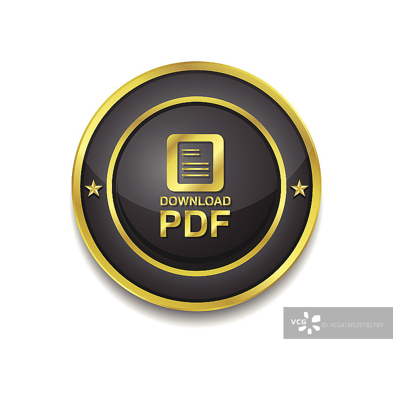 下载PDF黄金矢量图标按钮图片素材