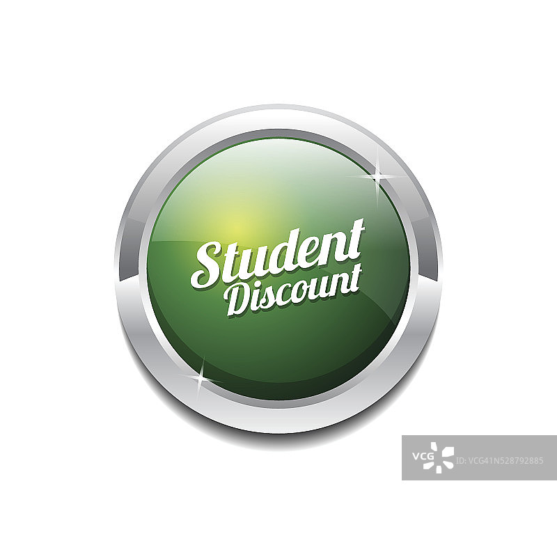 学生折扣绿色矢量图标按钮图片素材