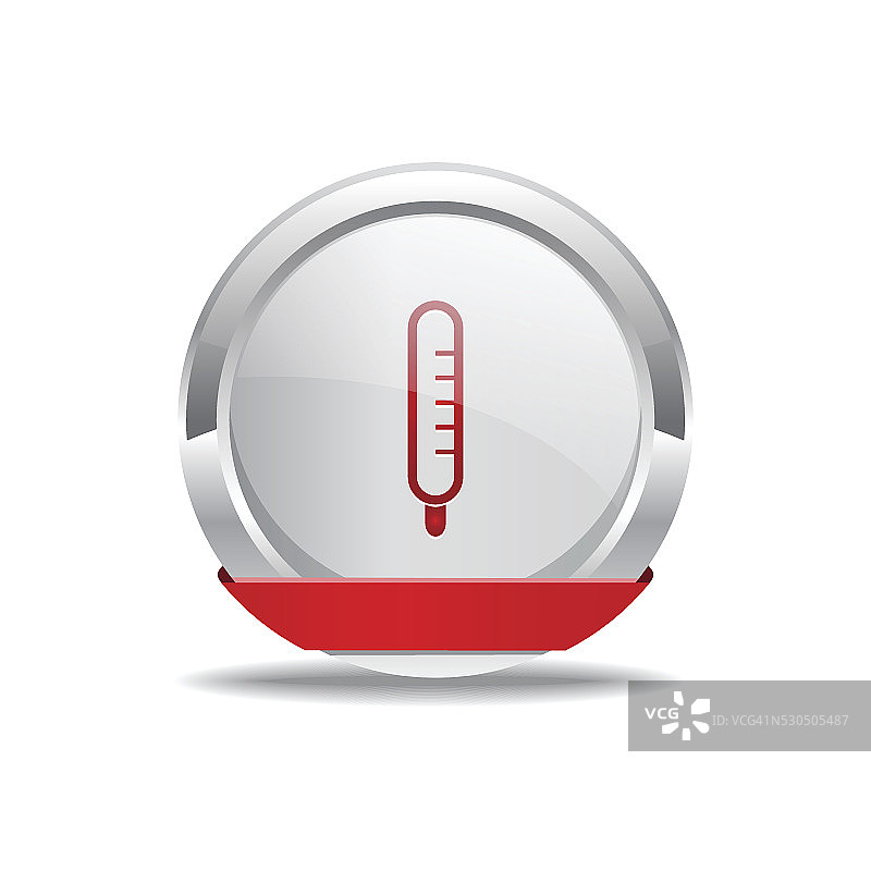 温度计红色矢量图标按钮图片素材
