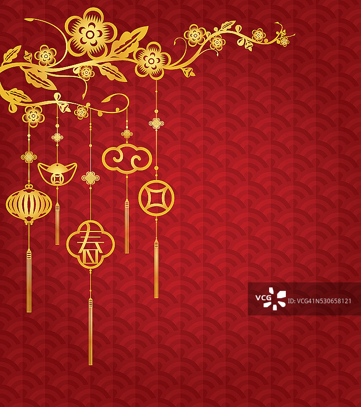 中国新年背景用金色装饰图片素材