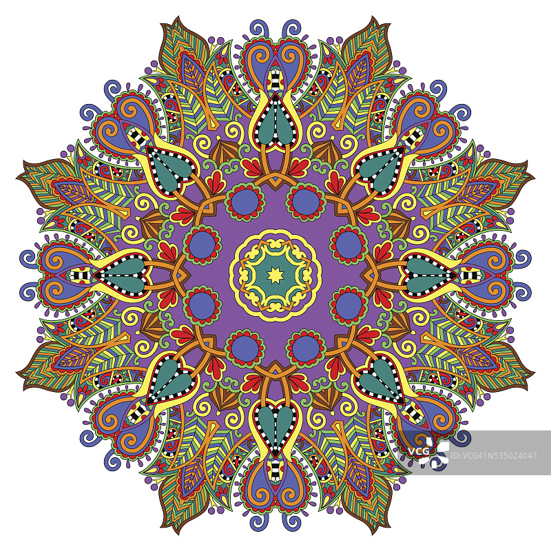 圆形装饰象征印度精神的莲花图片素材