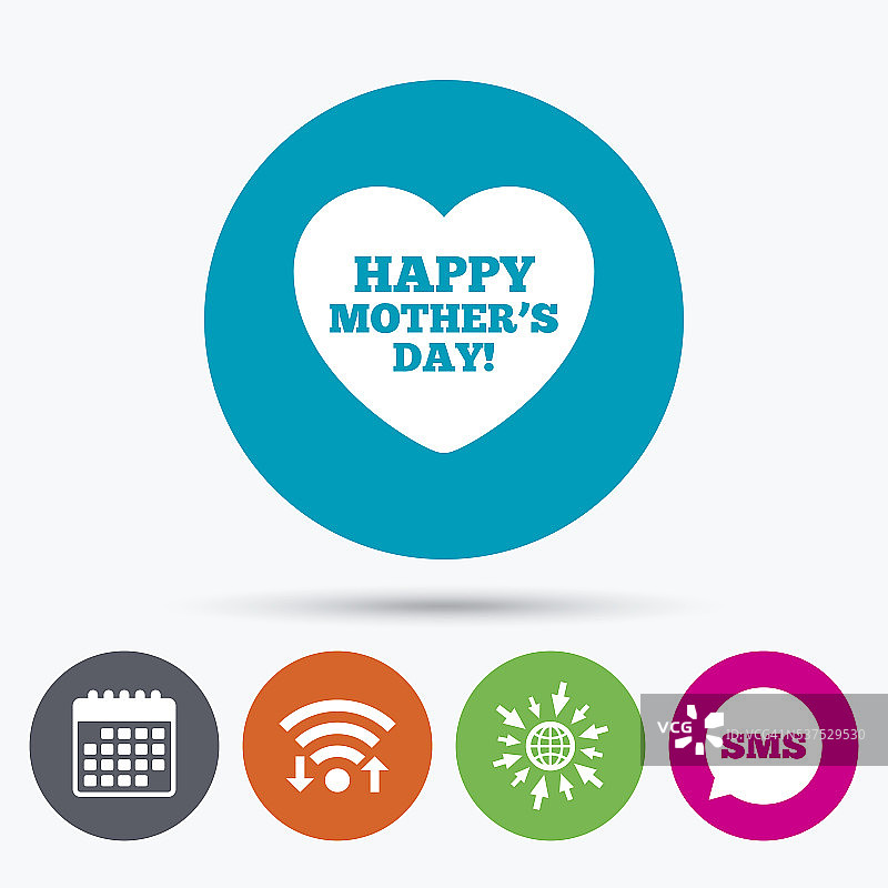 母亲节快乐标志图标。母亲的象征。图片素材