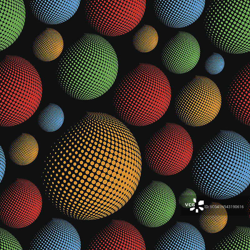 深色半色调球体抽象设计元素无缝图案eps10图片素材
