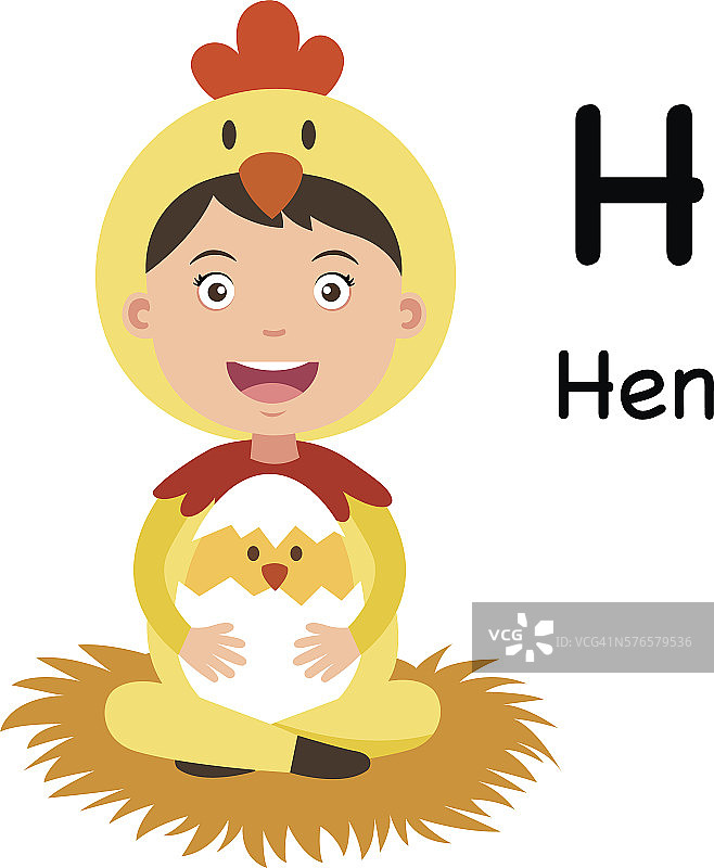 字母字母H-hen,向量图片素材