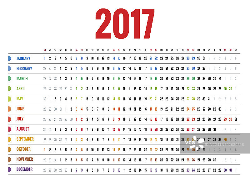 2017年的日历图片素材