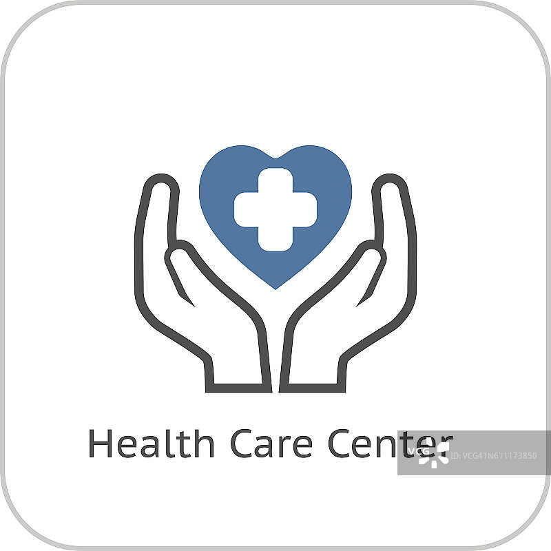 医疗保健中心图标。平面设计。图片素材