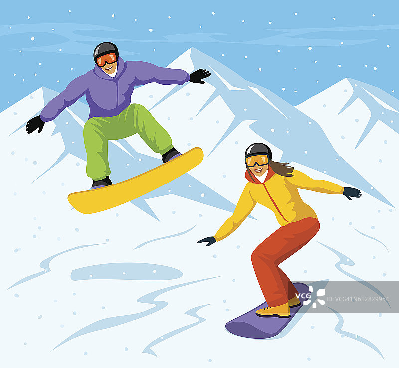 滑雪两图片素材
