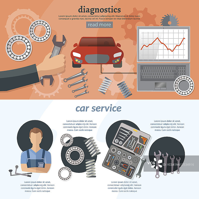 汽车服务信息图机械汽车诊断图片素材