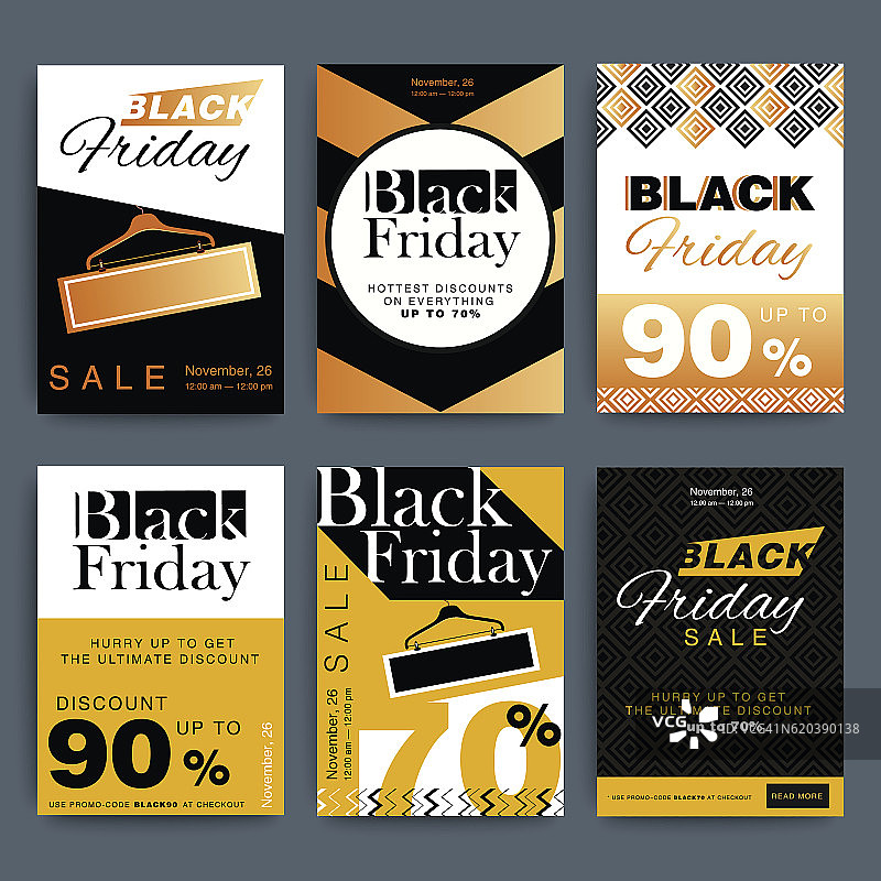 黑色星期五创意社交媒体销售网站横幅设计图片素材