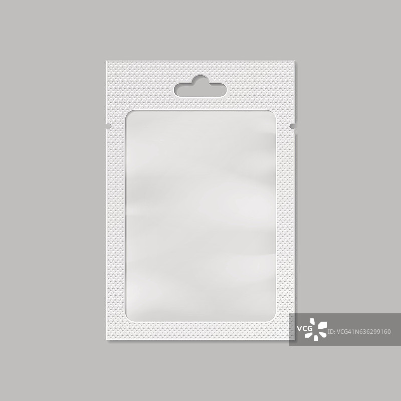 白色口袋袋，带有透明窗户和挂槽图片素材