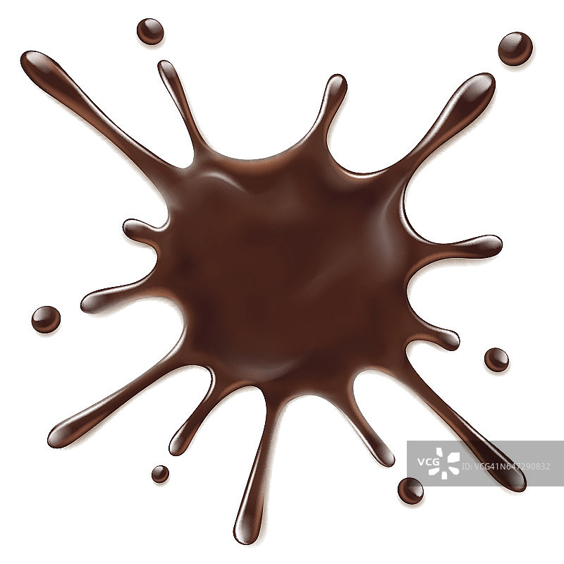 飞溅的巧克力孤立在白色背景图片素材