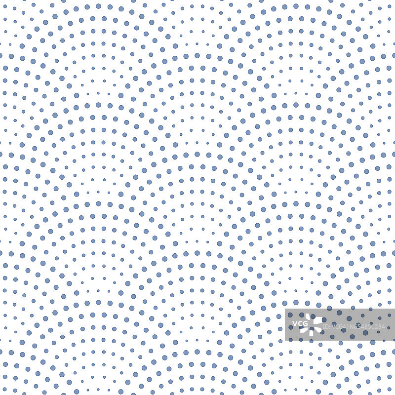 矢量抽象无缝波浪模式与几何鱼鳞布局。水彩蓝色雨水滴在白色的背景。孔雀尾形，扇形。纺织品印花，网页填充，蜡染图片素材
