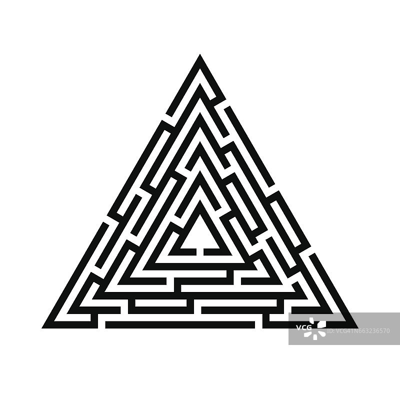 三角迷宫，迷宫图标。经营理念。矢量插图。图片素材