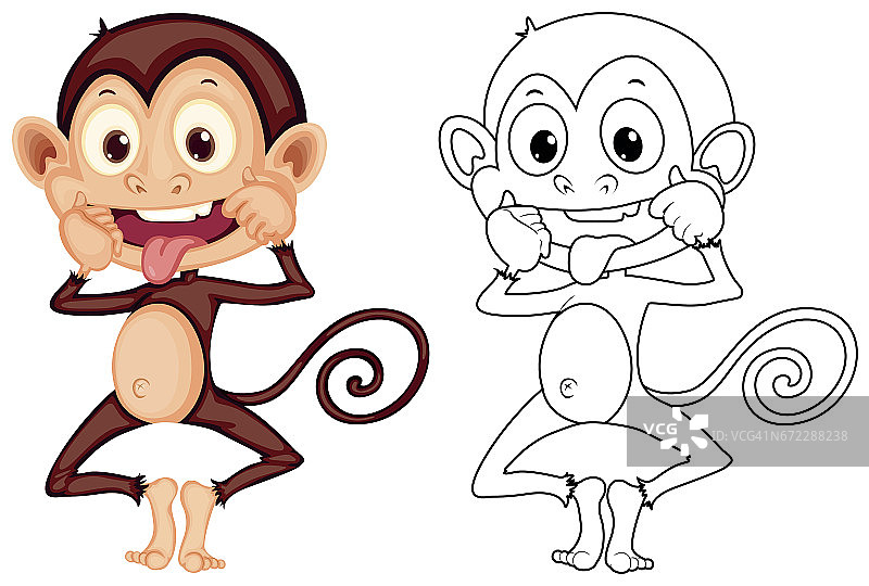 猴子的涂鸦动物图片素材