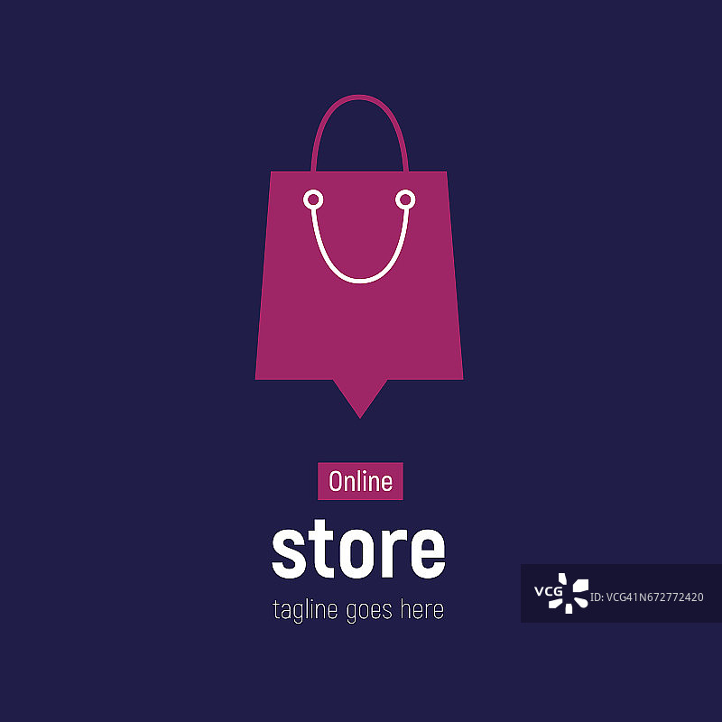 网站横幅网上商店与购物袋。网上购物的概念图片素材