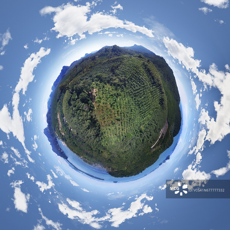 泰国甲米Khao Thong的360°鸟瞰图图片素材