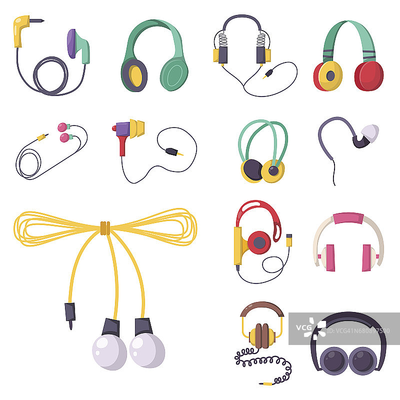 耳机矢量设置音乐技术配件工作室音响设计收集dj扬声器图片素材