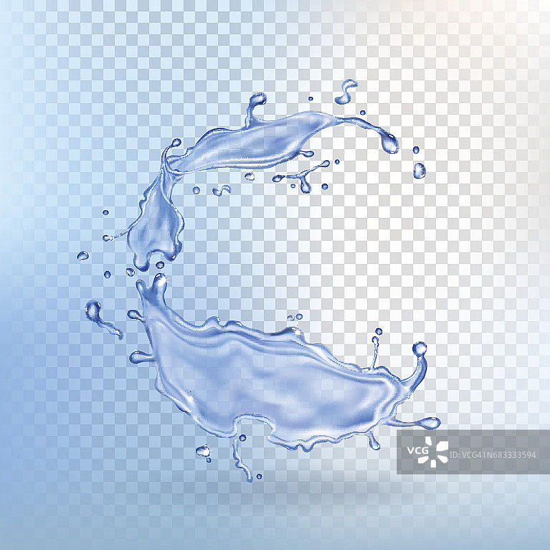 水喷溅矢量透明元素逼真图片素材