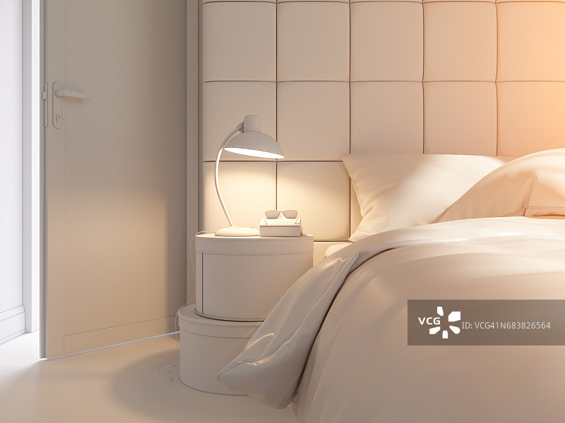 卧室室内设计的3d渲染图片素材
