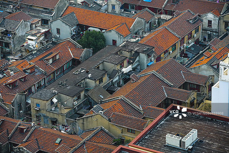 上海传统老房子鸟瞰图图片素材