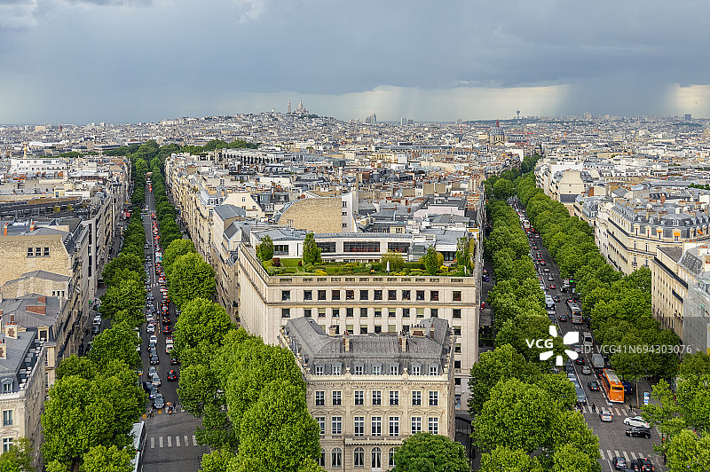 法国巴黎全景城市景观图片素材