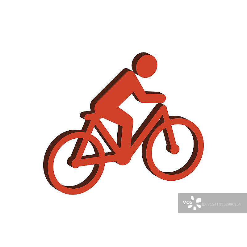 骑自行车的人的象征。平面等距图标或图标，
． 3D风格象形图的网页设计，UI，移动应用程序，信息图表。图片素材