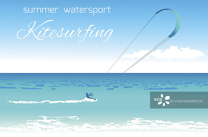 风筝冲浪夏季水上运动概念图片素材
