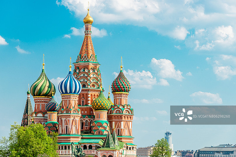莫斯科圣巴西尔大教堂夏季复制空间俄罗斯图片素材