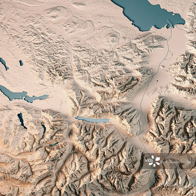 圣加仑广东瑞士3D渲染地形图中立图片素材