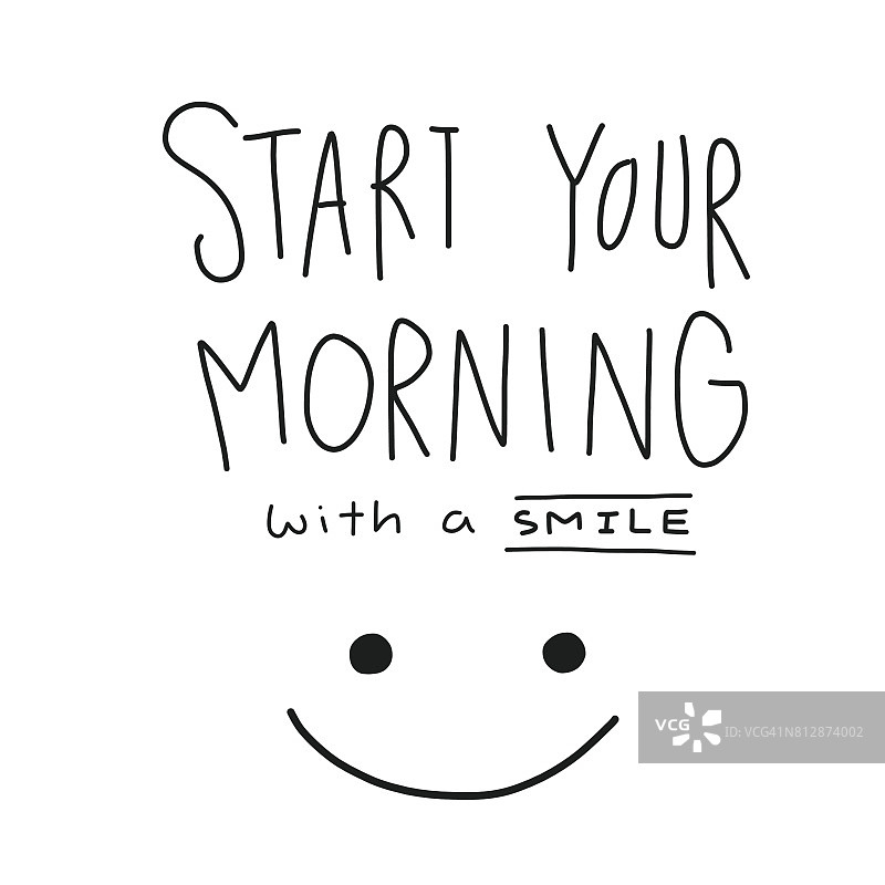 用微笑的话语和表情开始你的早晨图片素材