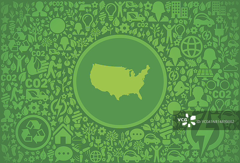 美国地图环境绿色矢量图标模式图片素材