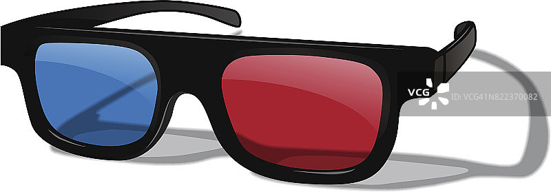 矢量现实3D眼镜孤立在白色背景。图片素材