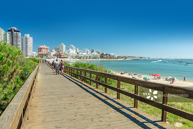 乌拉圭埃斯特角城曼萨海滩的景色图片素材