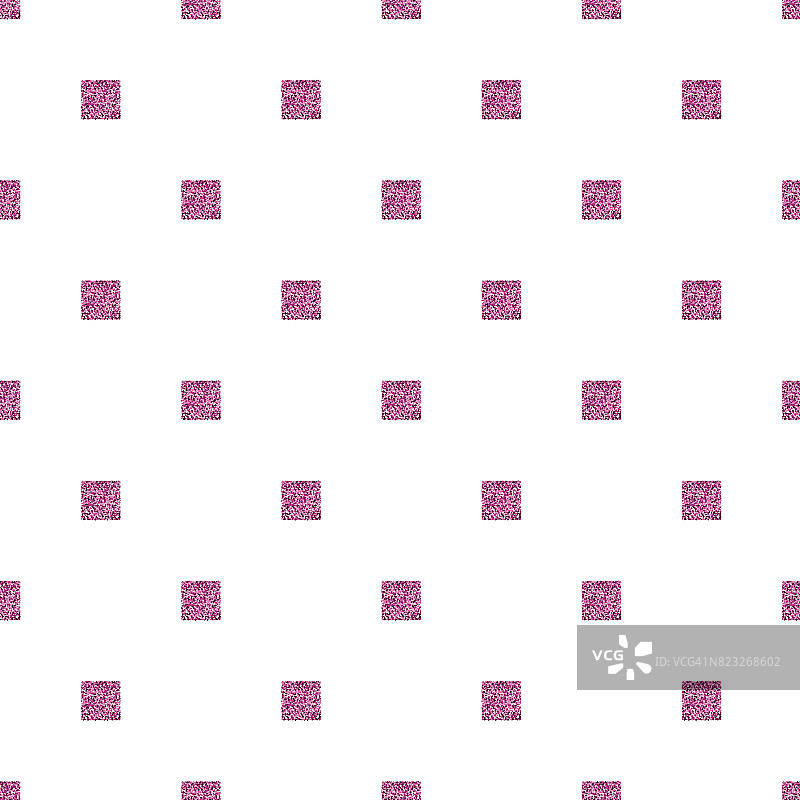 无缝粉色方形闪光图案上的白色背景图片素材