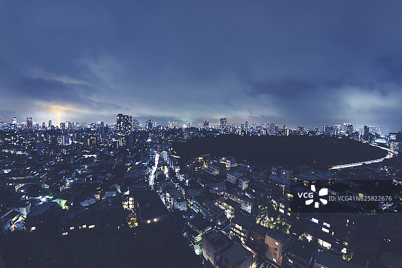 Ariel拍摄的东京夜景图片素材