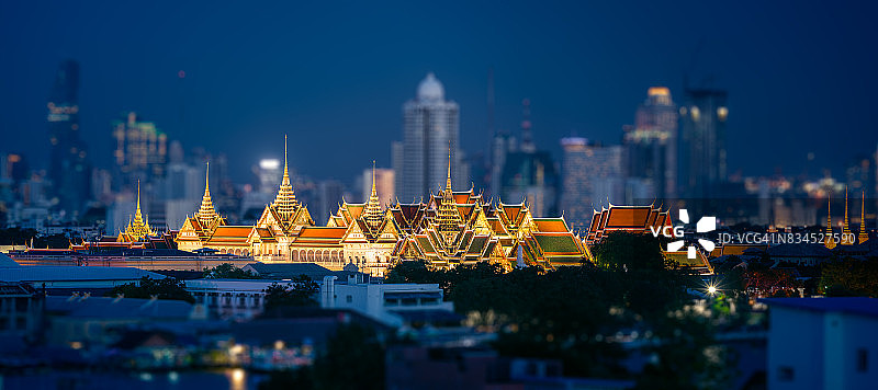 曼谷大皇宫夜景(泰国)图片素材