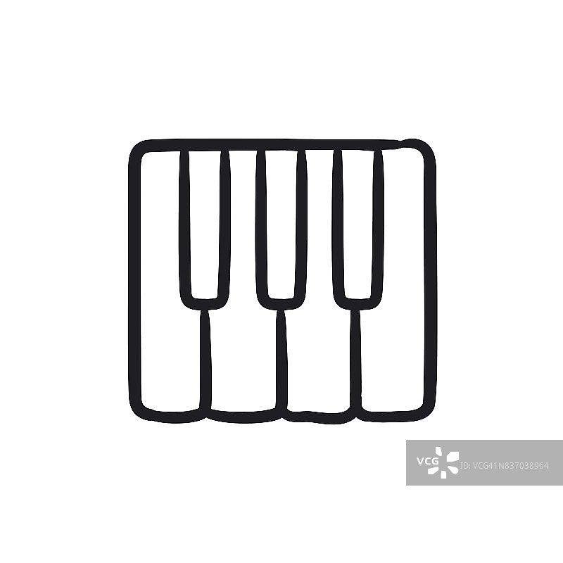 钢琴琴键素描图标图片素材