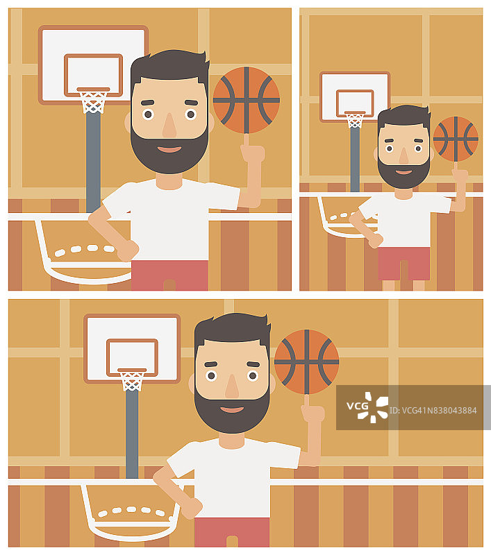 篮球运动员旋转球图片素材