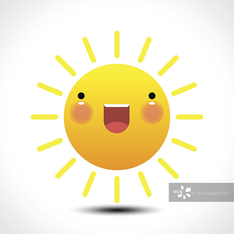 快乐微笑夏日太阳图标图片素材