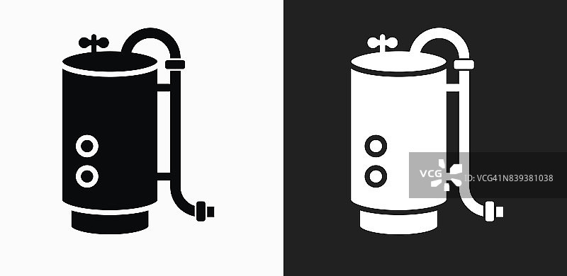 锅炉图标上的黑色和白色矢量背景图片素材